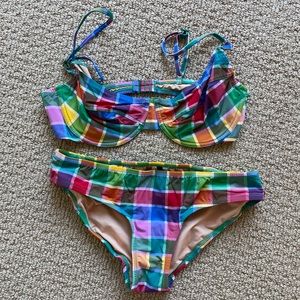 NWOT J Crew Plaid Bikini Size Small